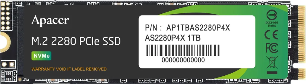 SSD 1 To M.2 NVMe Apacer AS2280P4X idéal pour le Gaming et Photo