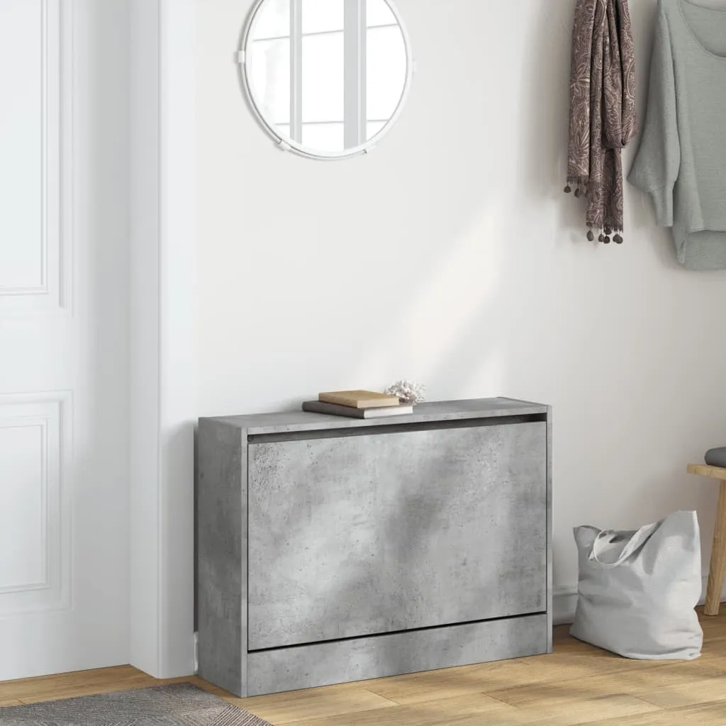 Scarpiera Slim Grigio Cemento 80 cm | Stile Urban Industrial Casa - 3