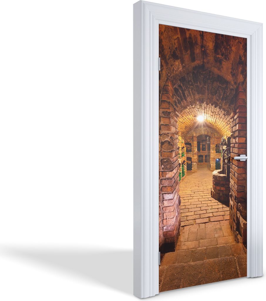 Selbstklebende Türfolien Kreativ Türtapeten Wandsticker - Weinkeller - 95 x 205 cm