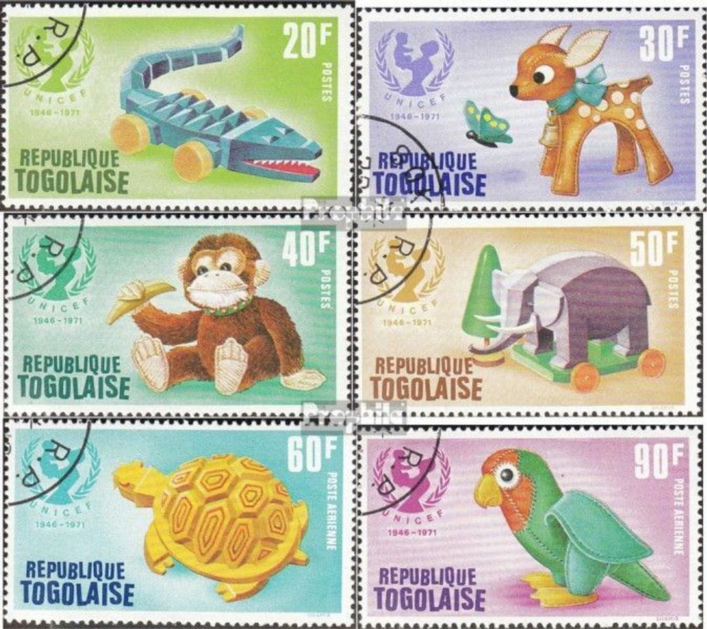 Briefmarken Togo 1971 Mi 896A-901A (kompl.Ausg.) gestempelt 25 Jahre Kinderhilfswerk