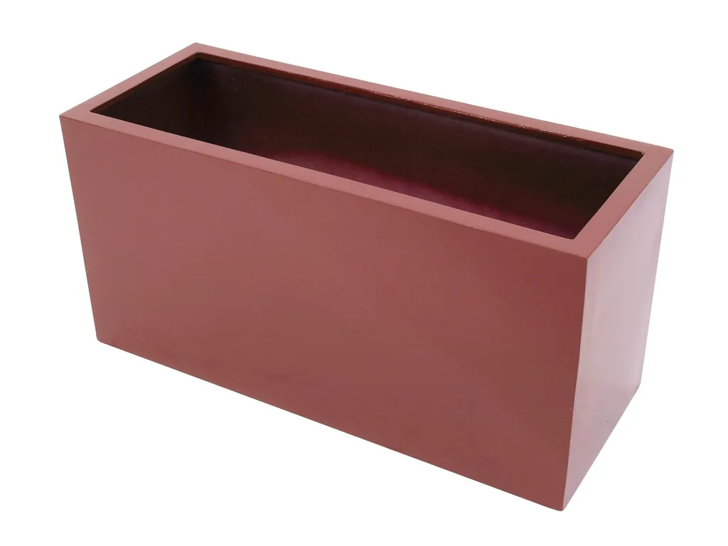 Pot de Fleurs Cube Rouge Brillant 50cm Europalms pour Plantes Vertes