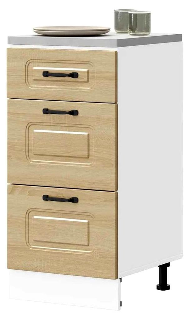 Küchenunterschrank Kalmar Hochglanz-Weiß