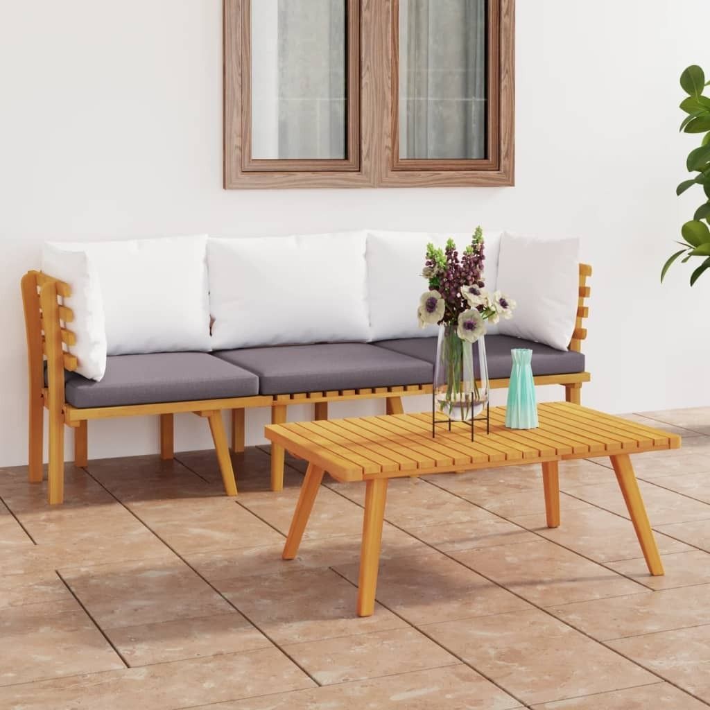 Maison Exclusive - 3-tlg. Garten-Lounge-Set mit Kissen Massivholz Akazie