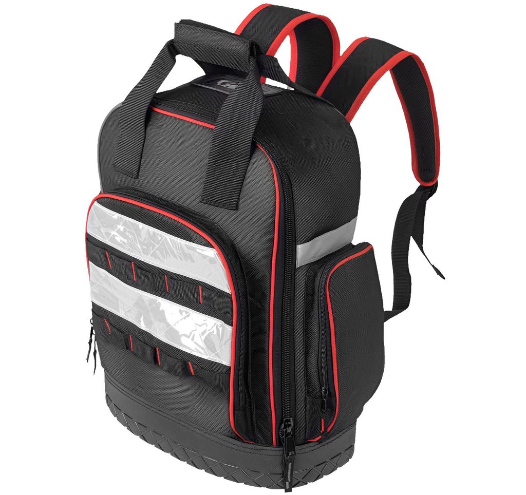 Werkzeugrucksack Heavy Duty, Robuster Tool Backpack aus 680D Oxford Stoff, mit Reflektierende Streifen