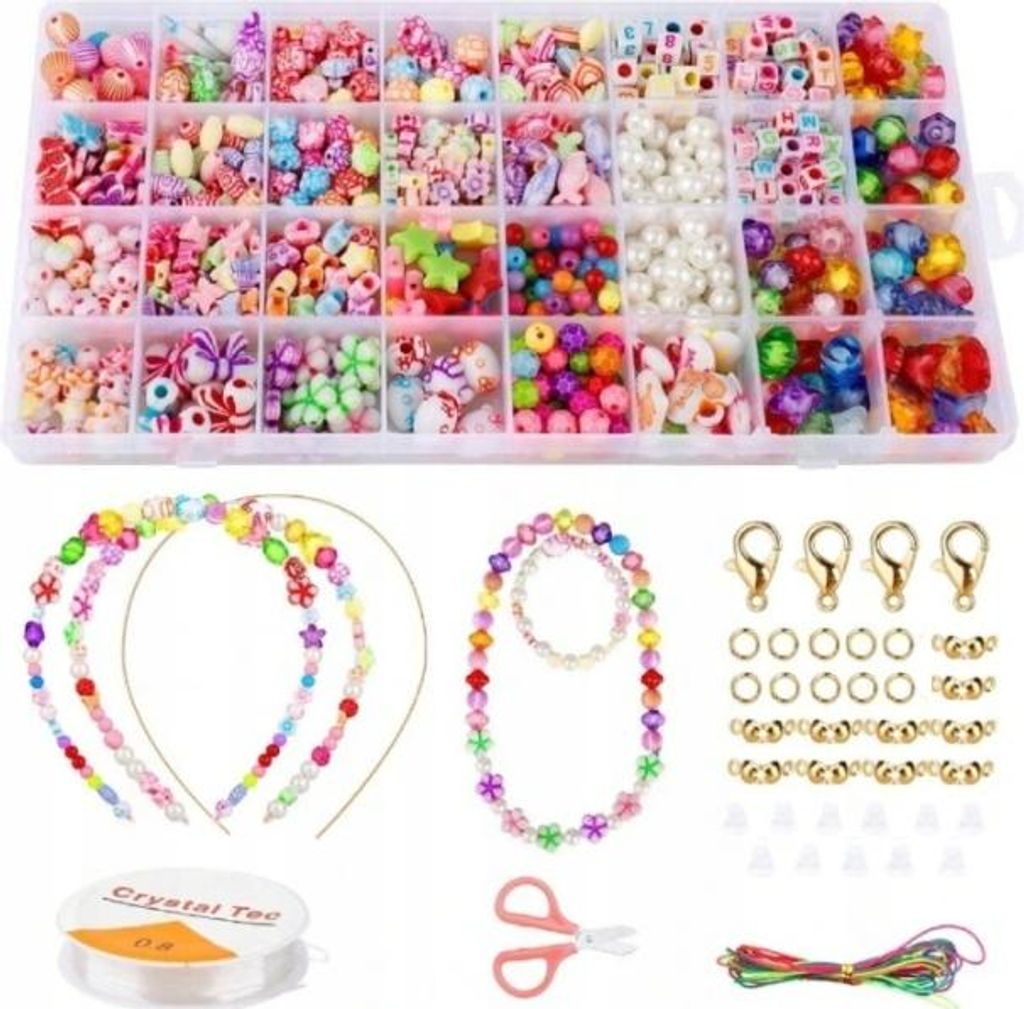Set creativo perline gioielli 900 pezzi lettere ciondoli Immagine del prodotto 