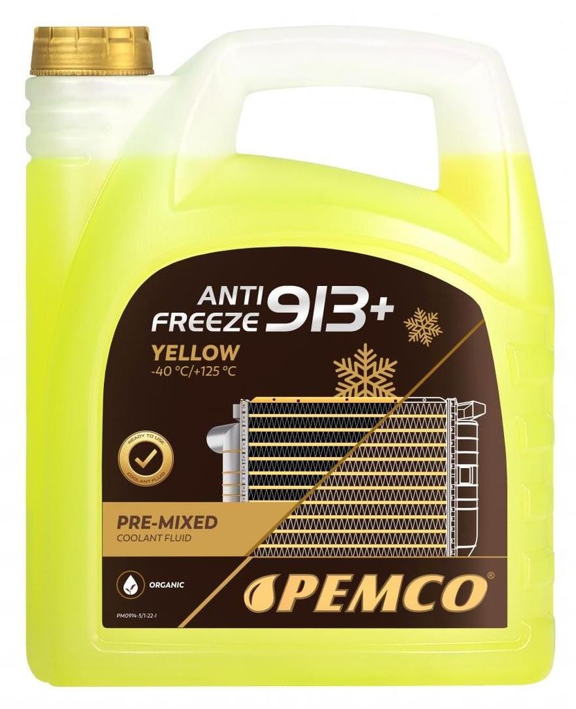 PEMCO 913+ -40 Kühlmittel Kühlerfrostschutz 5L Gelb -40°C Produktbild 