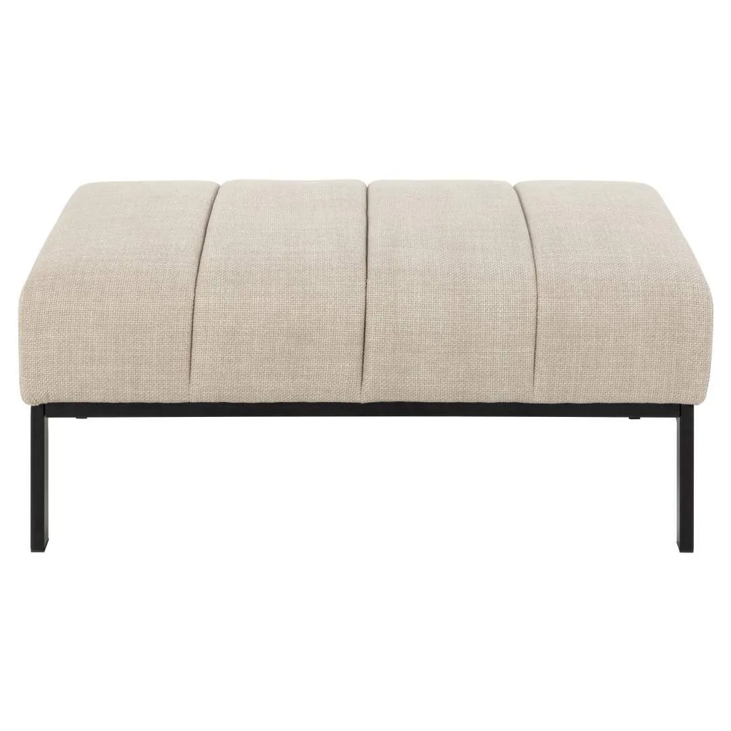 Siège d'appoint pouf beige Caix confortable avec structure en bois massif