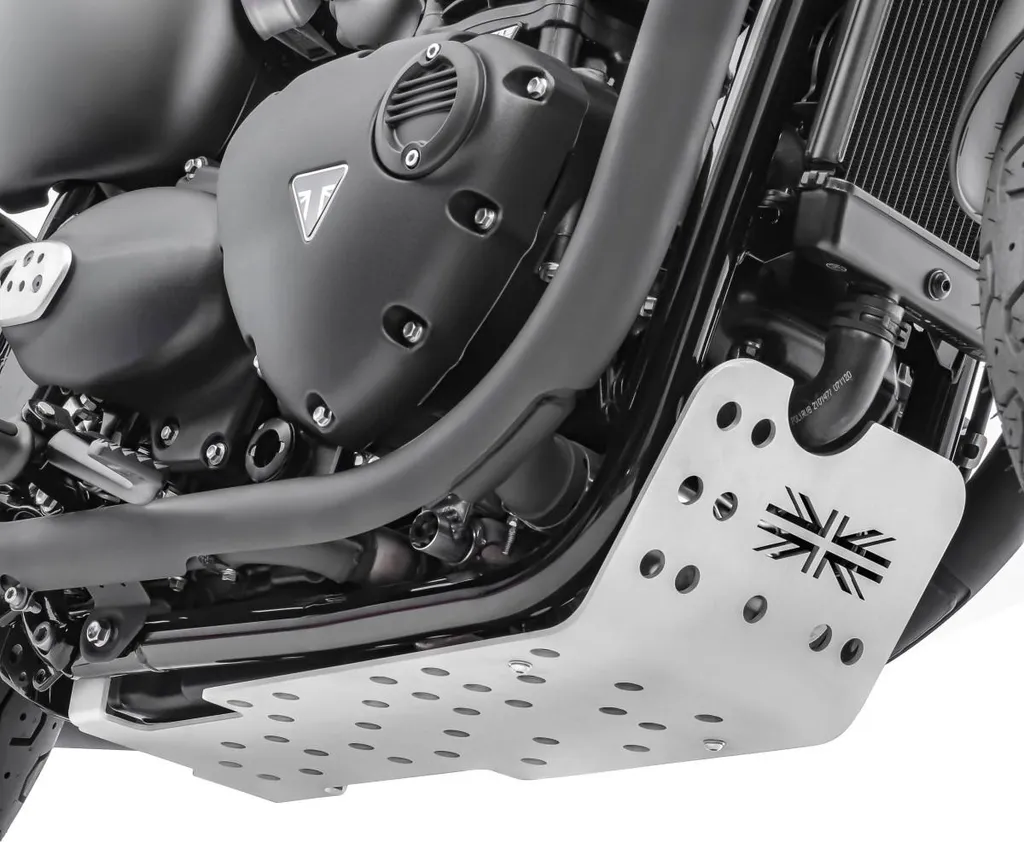 Protection moteur Triumph Street Twin 16-22 spoiler avant alu argenté