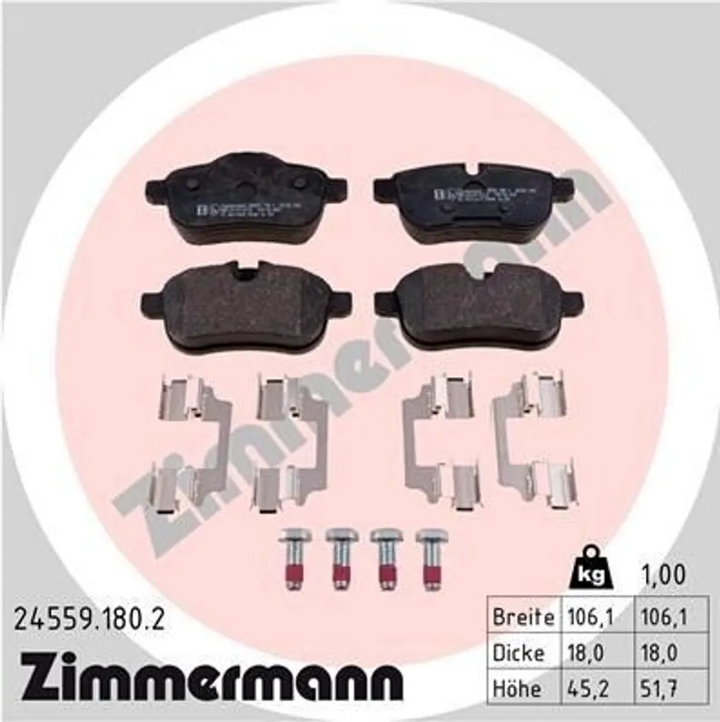 Stop Sifflement : Plaquettes de Frein Zimmermann 24559.180.2 Z4 E89