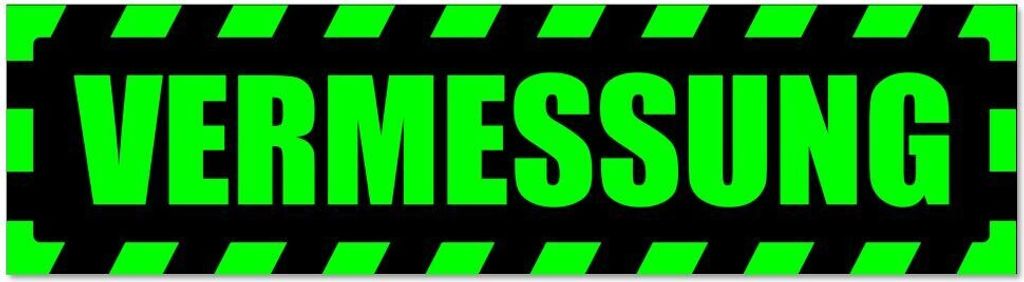 Kiwistar - Autoaufkleber - Grün - Schwarz - 30 x 8 cm - Vermessung gestreift - Hinweis Aufkleber Sticker für Auto, Kfz, Fahrrad, PKW, LKW