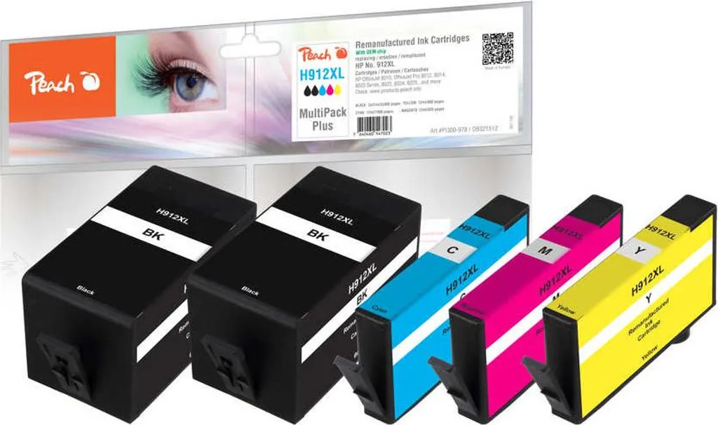 STOP Prezzi Alti! Cartucce Compatibili Peach HP 912XL - Kit 4 Pezzi