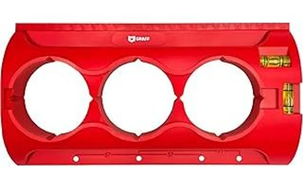 Dima di foratura per prese elettriche e scatole da incasso – Dima con 2 livelle integrate Scatola per pareti cave – Perfetta per il cartongesso Trapano per prese elettriche GRAFF