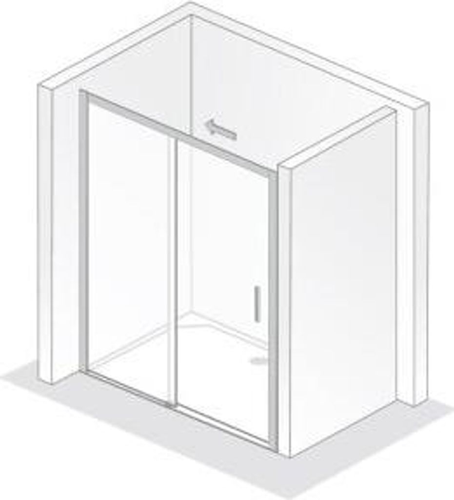 HSK 145140-41-560 Favorit Schiebetür Nische 2-teilig Bodenfrei 1400x1850mm Chromoptik Carré Edelglasbeschichtung