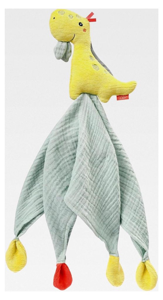 Schmusetuch Dino für Babys - Einschlafhilfe und Spielzeug für Neugeborene ab 0+ Monaten