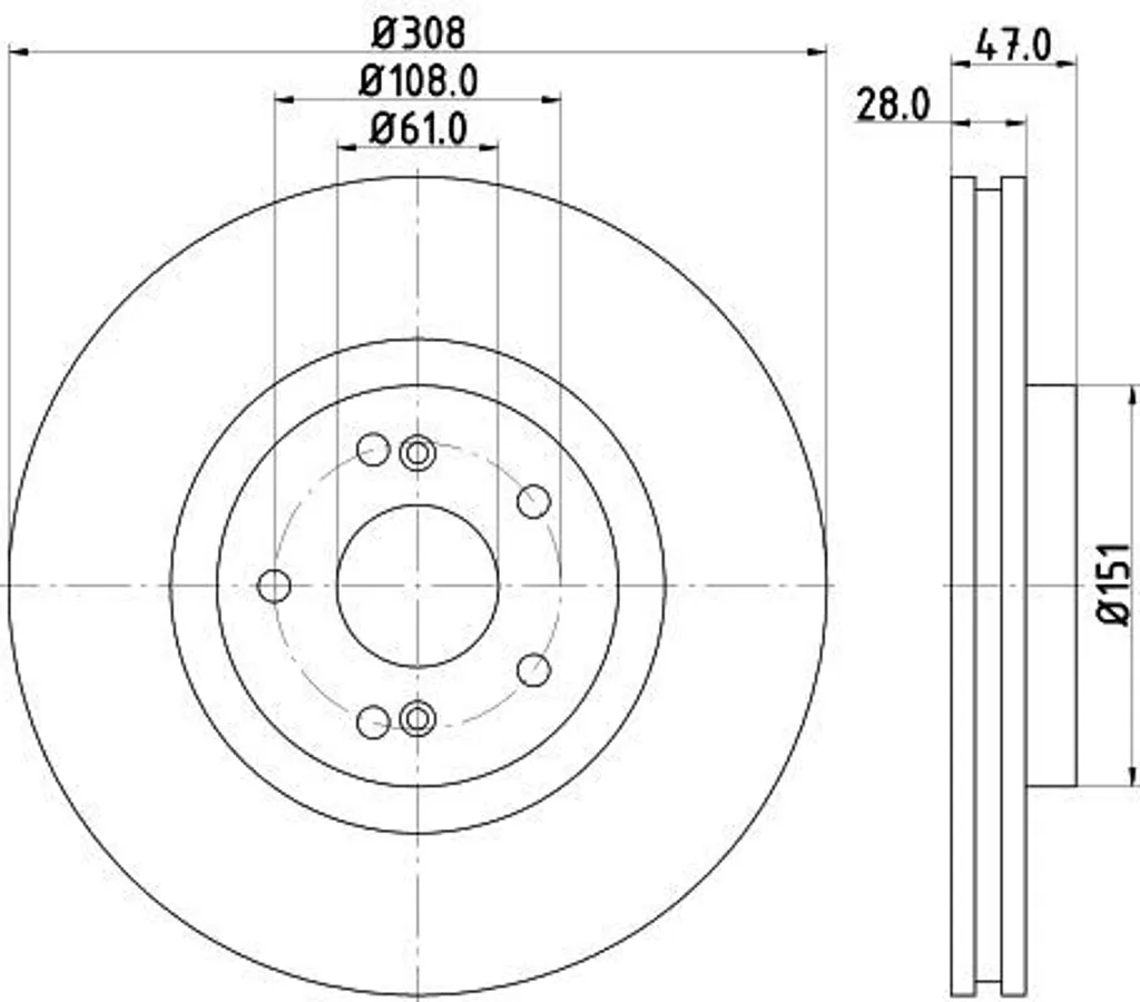 Disque de frein ventilé HELLA avant compatible avec RENAULT ESPACE IV - 5
