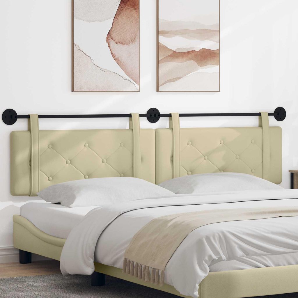 (Robust Möbel)Hängevorderseite Wandmontiert 1 PC eleganten Look - CLORIS - für Schlafzimmer - Creme 210x55x5 cm Kunstleder - Kopfteile NeuM...