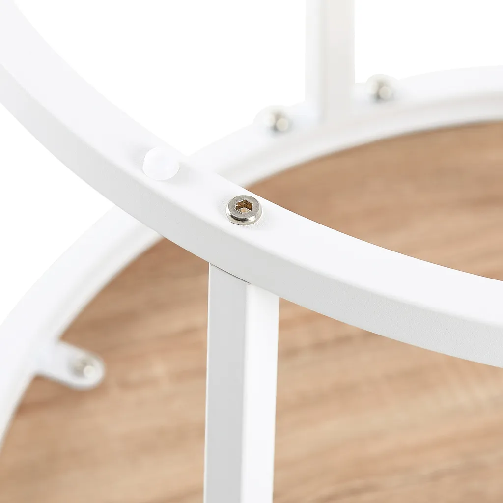 Table basse blanche 60 cm, structure métallique robuste, lot de 2 pièces - 11