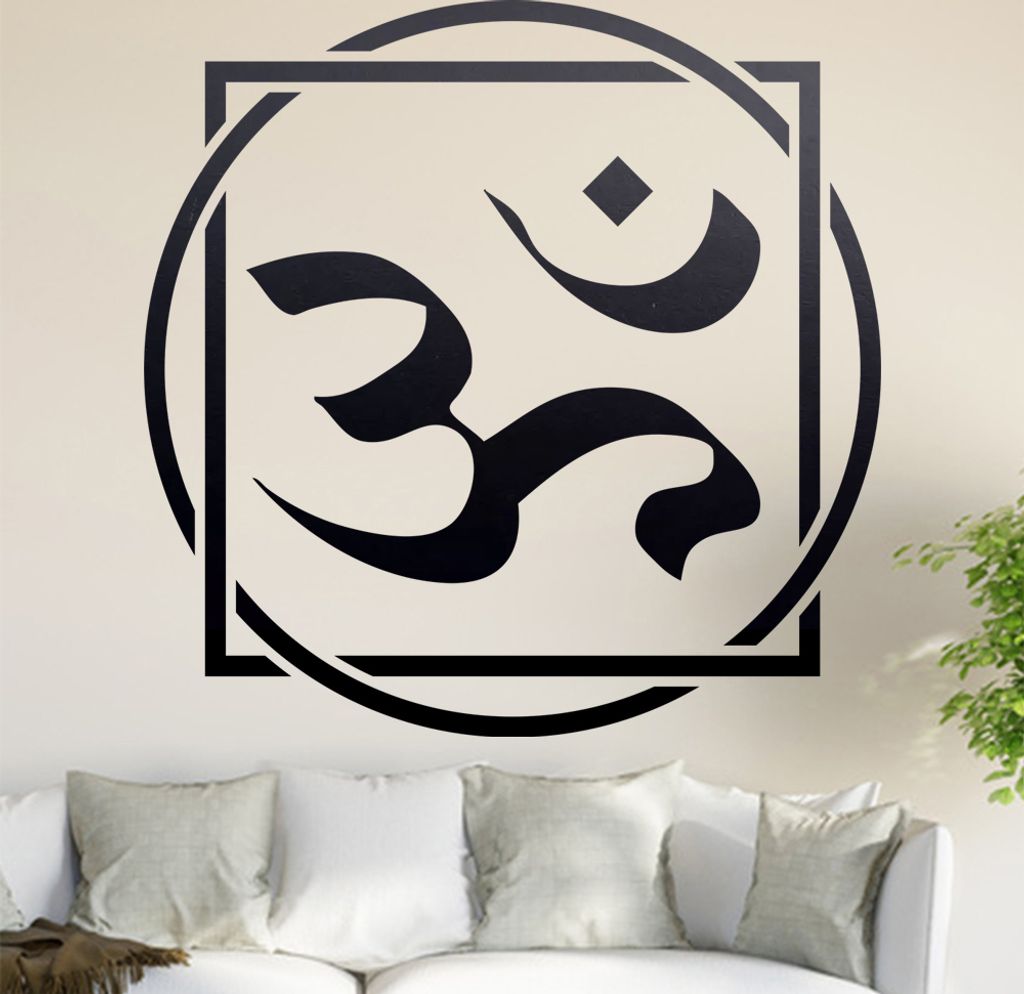 Om Wandtattoo in 6 Größen - Wandaufkleber Wall Sticker - Dekoration, Küche, Wohnzimmer, Schlafzimmer, Badezimmer