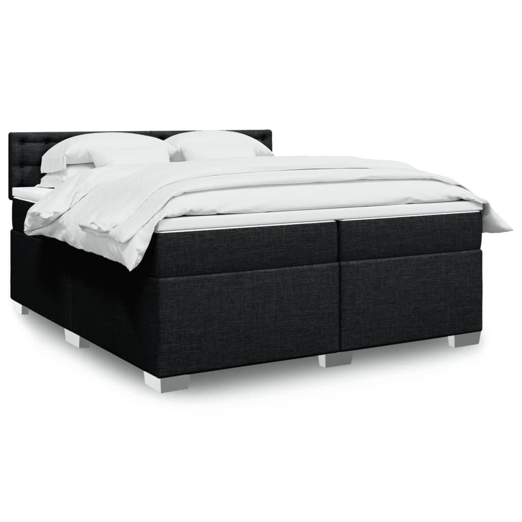 Maison Exclusive - Boxspringbett mit Matratze Schwarz 200x200 cm Stoff