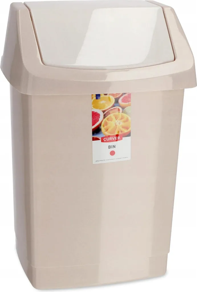 Poubelle 50L Beige - Collecteur de Déchets Design pour Cuisine Moderne