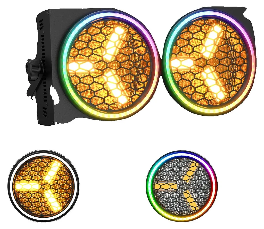 Lot de 2 Projecteurs de Scène LED DMX Haute Efficacité - Prise EU