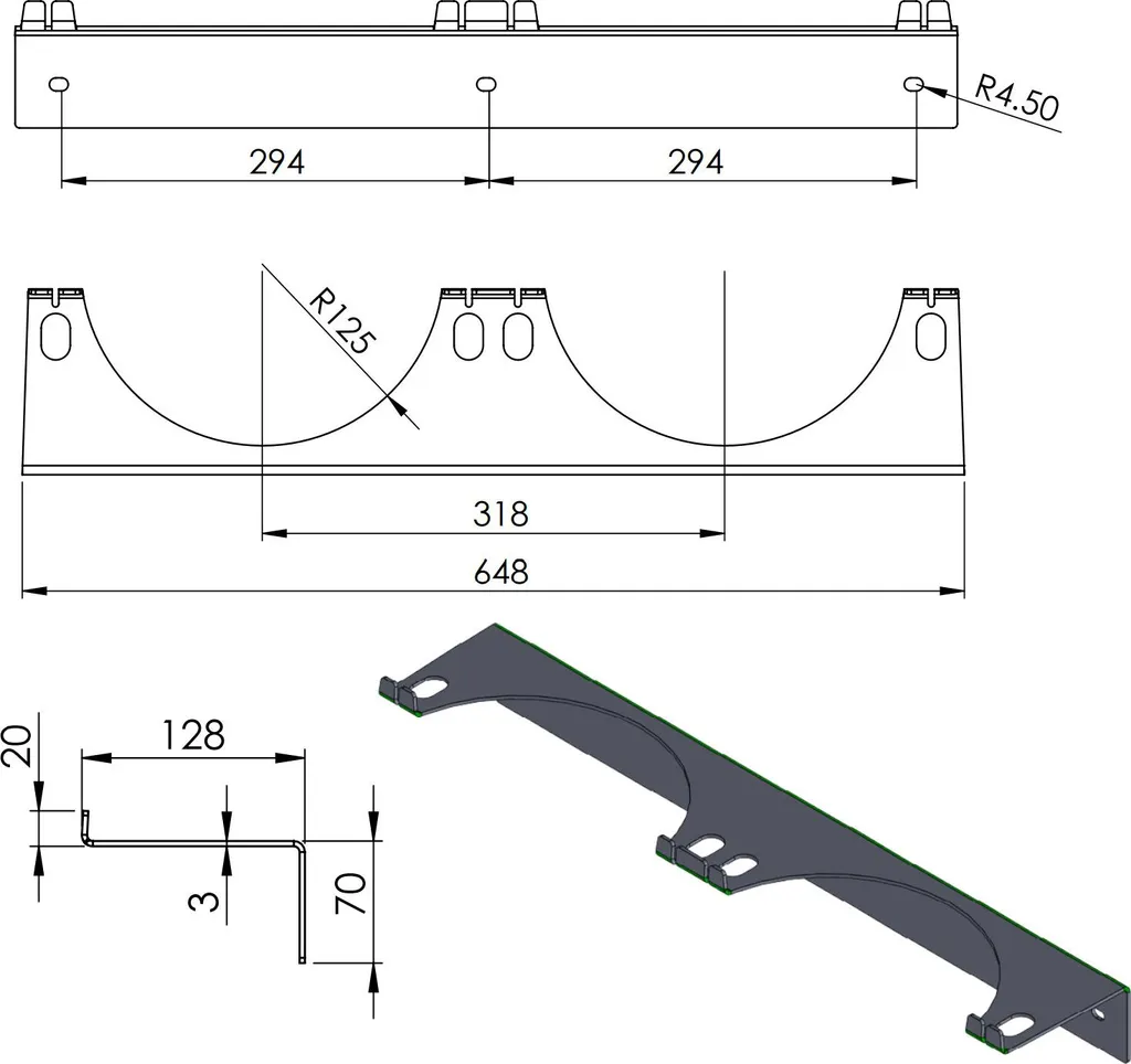 Support mural pour 2 bouteilles de gaz 250mm Pro-Line en acier robuste - 2