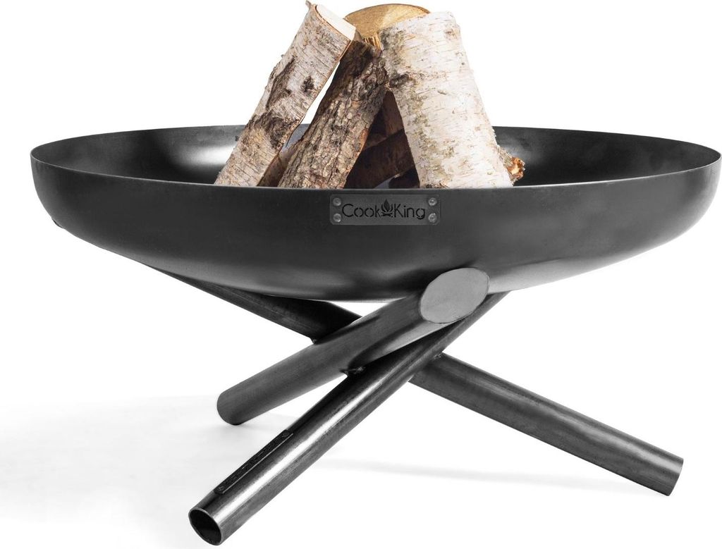 Feuerschale Idaho rund Ø 60 cm aus schwarzem Stahl für Garten & Terrasse