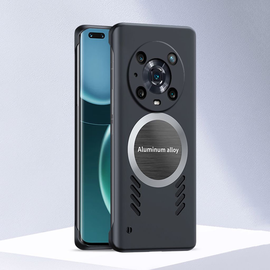 Honor Magic4 Pro Hülle, Frameless PC Matt Kühlabdeckung Loch Wärmeableitung Schutzhülle für Honor Magic4 Pro Schwarz