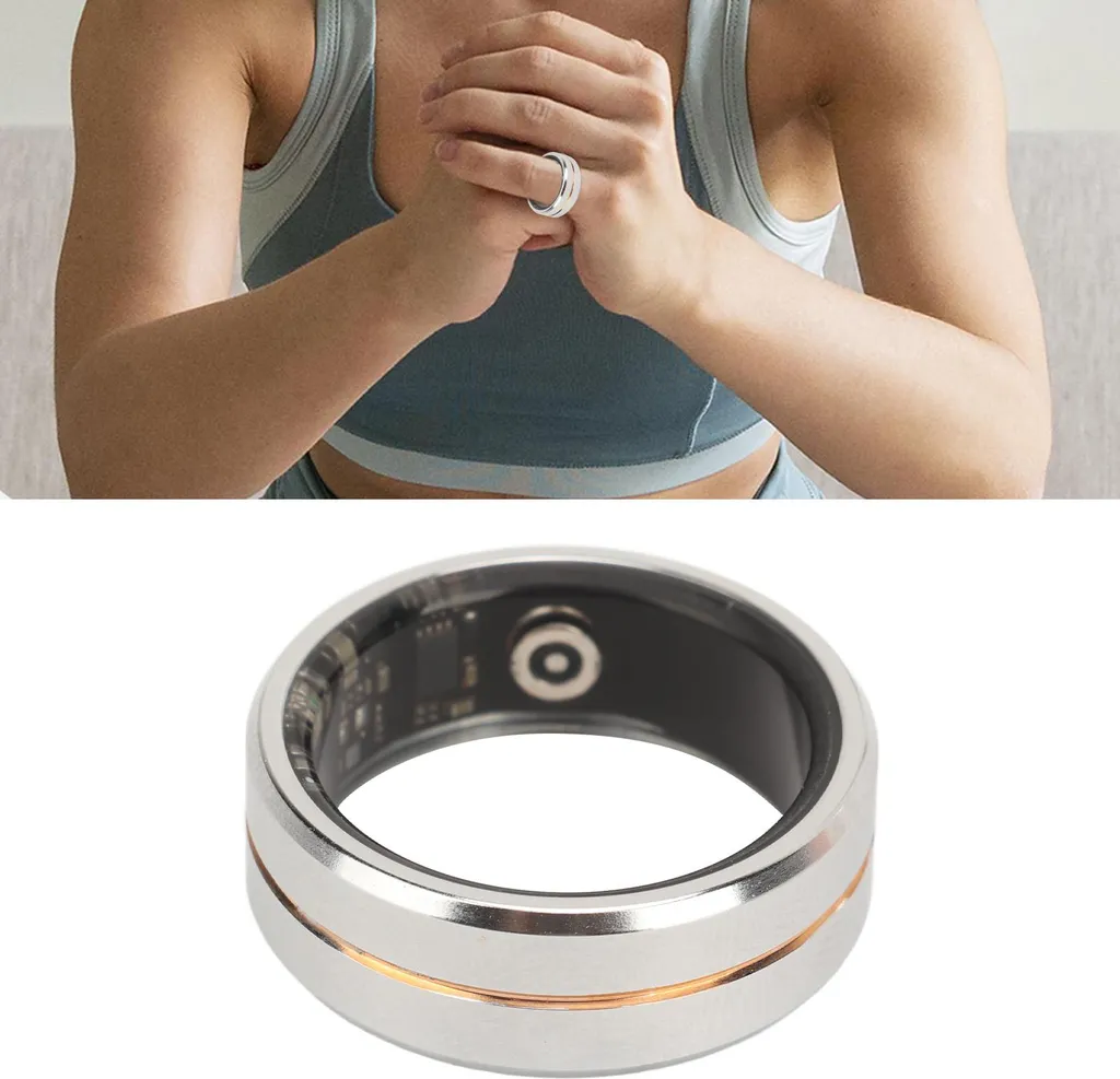 Smart Ring Argent n°12 : Bague Connectée Étanche avec Tracker de Santé - 2
