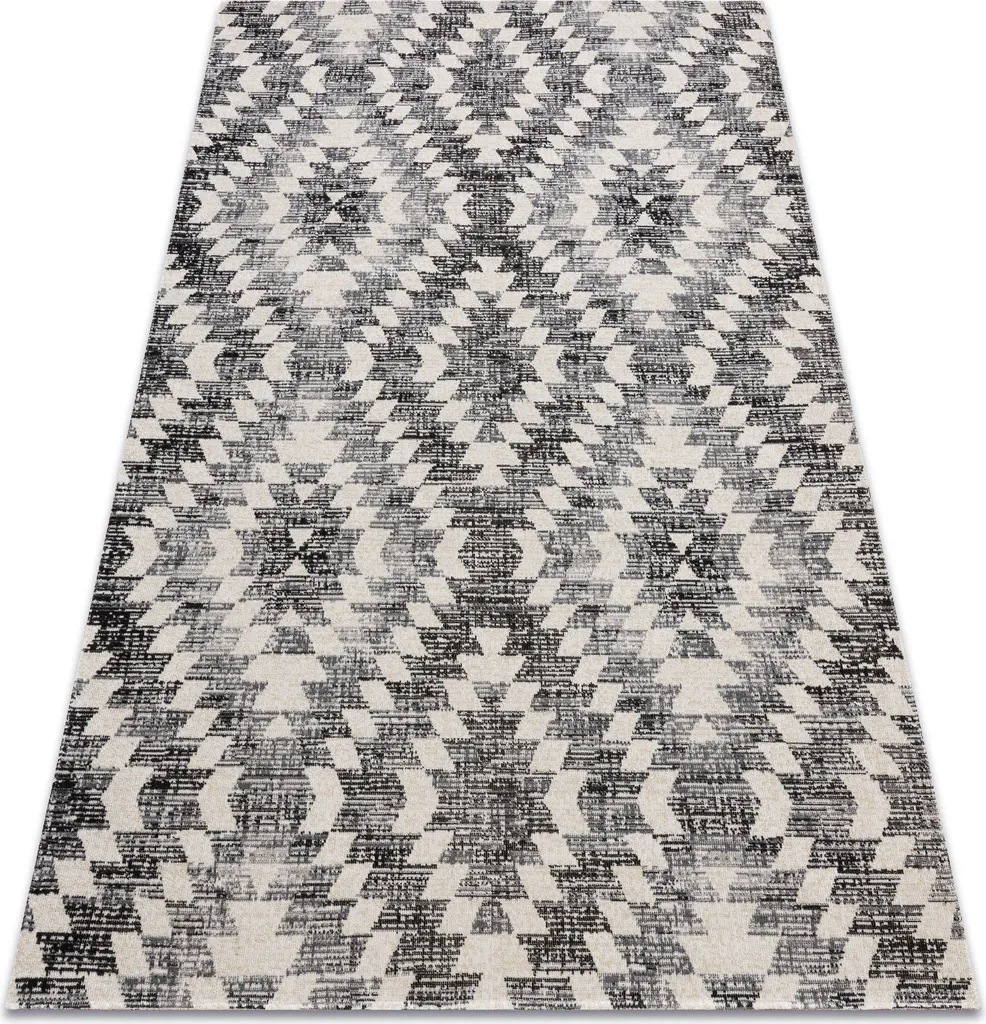 Tapis d'extérieur et intérieur gris beige 80x150 cm design moderne MUNDO