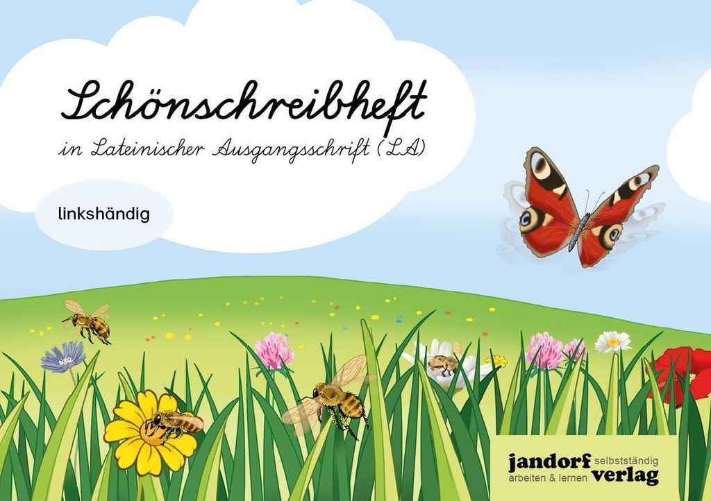 Schönschreibheft in LA - linkshändig - Lateinische Ausgangsschrift