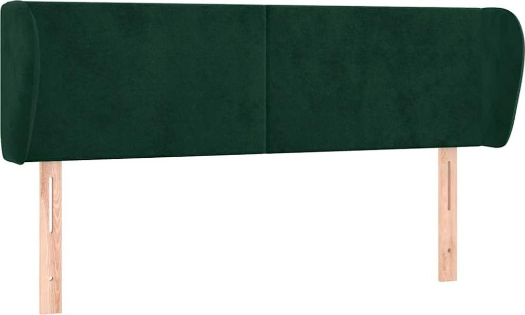 vidaXL Kopfteil mit Ohren Dunkelgrün 147x23x78/88 cm Samt
