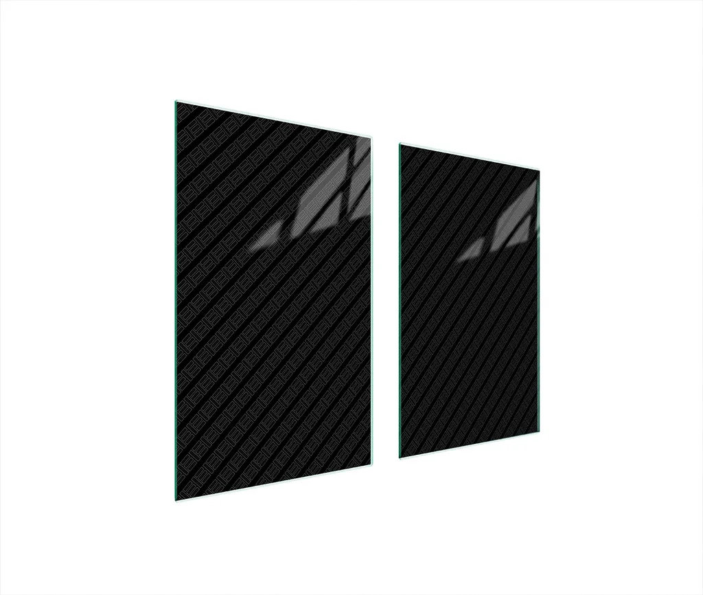 Piastre Coprifornelli Vetro 75x52 | Protezione Piano Cottura Nero 2 Pezzi