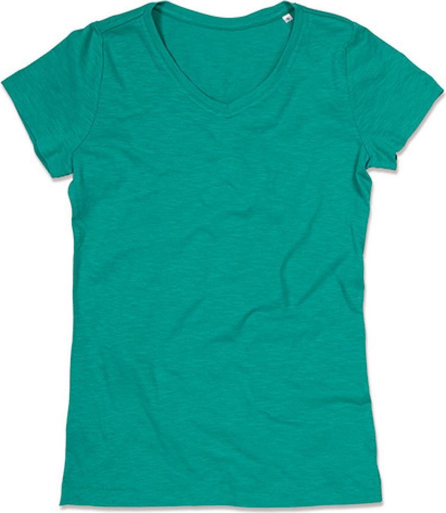 Womens Sharon V-Neck Damen T-Shirt - Farbe: Bahama Green - Größe: L