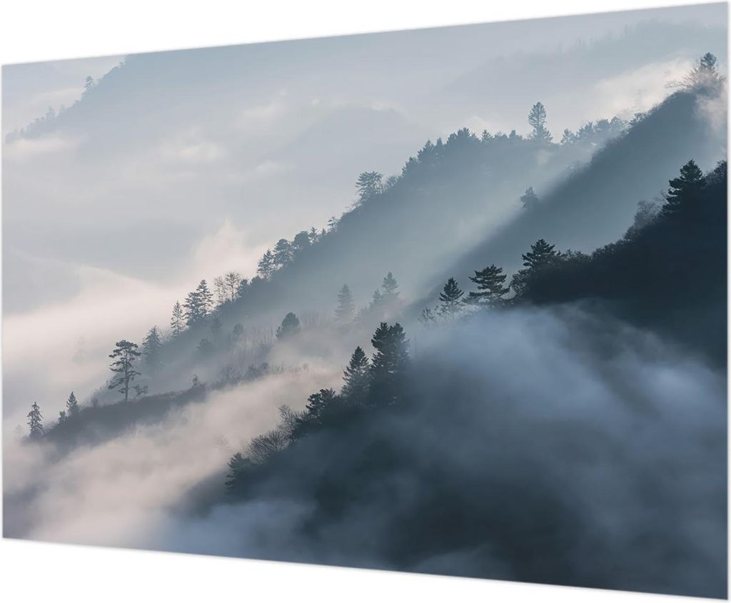 Wandtapete - Dekorative Tapete für Wohnzimmer - Tapetenfolie für Wanddekoration - 208x146 cm - Neblige Landschaft