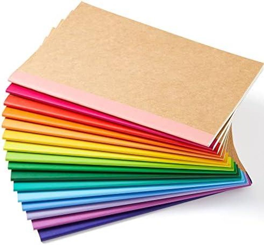 Kraft Notizbuch A5 liniert, 16 Notizbücher Set, Notizheft mit Regenbogen Rücken in 16 verschiedenen Farben, 60 Seiten, 21x14cm, Notizblock Set ge...