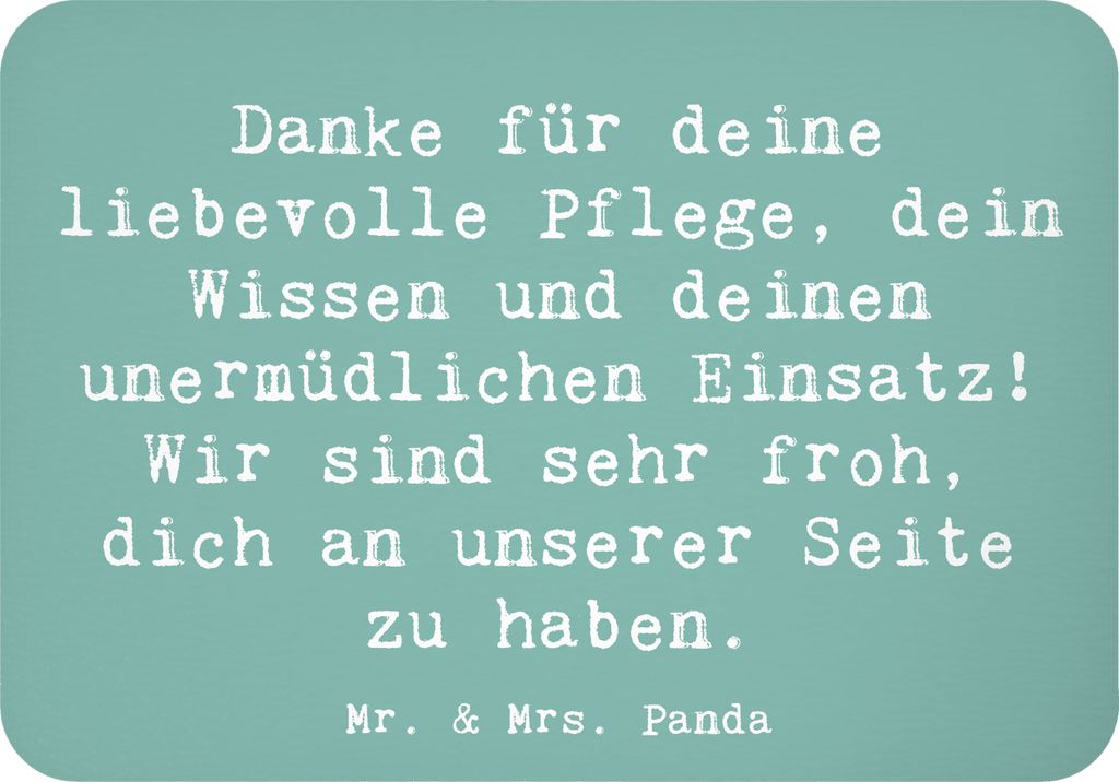 Mr. & Mrs. Panda magnet Spruch Dankbare Pflegekraft - Meeresbrise - Geschenk, Bedanken, Helden, Anerkennung, Kühlschrankmagnet, Pflegekräfte Wert...