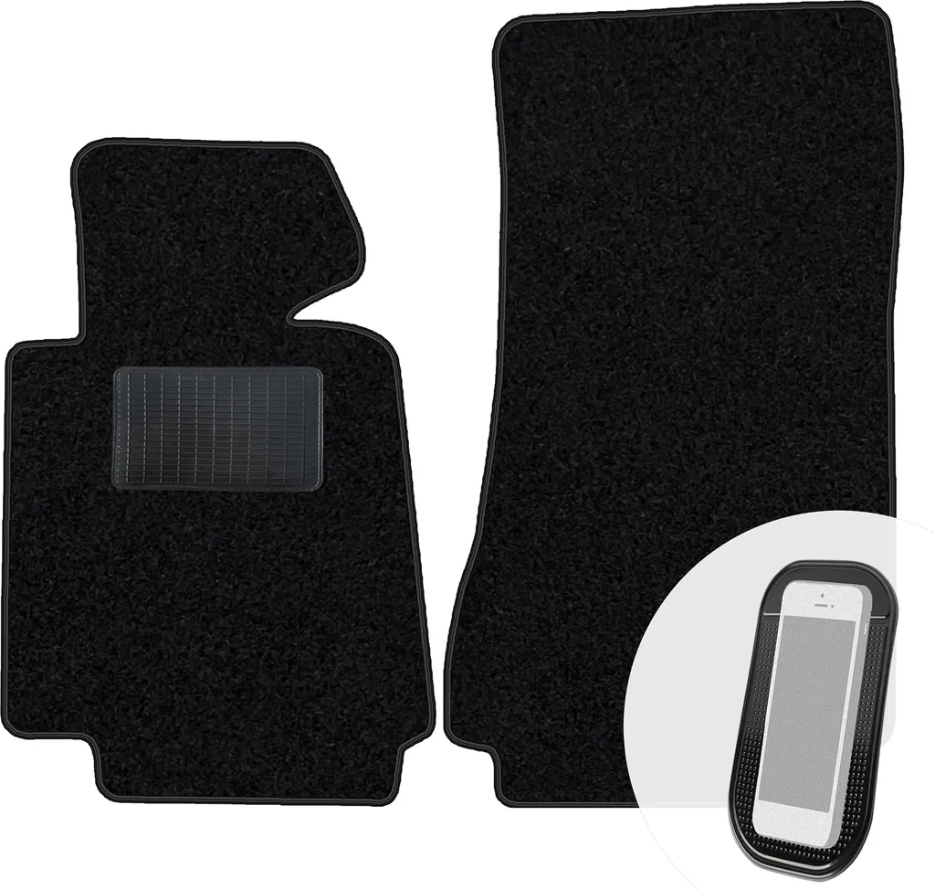 moto-MOLTICO Tappetini anteriori per auto Velours Tappetini per auto neri Set di tappetini per auto 2 pezzi adatto per BMW Serie 8 E31 1989-1999