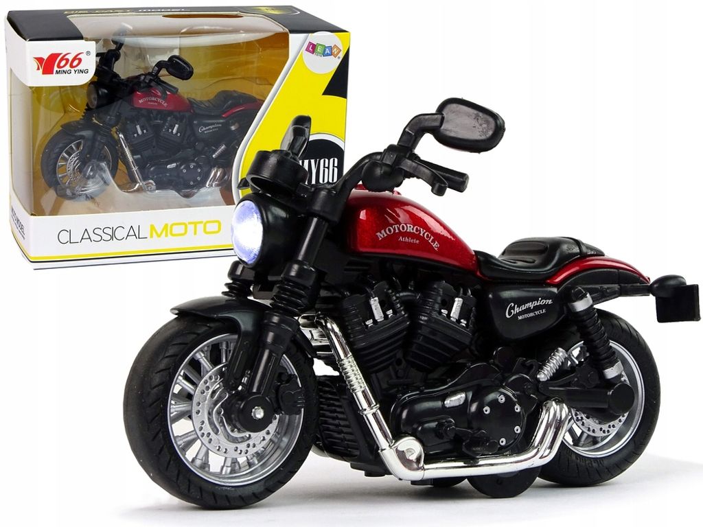 Motorrad Champion Rot 1:14 Antrieb Rückziehmotor Sound Licht