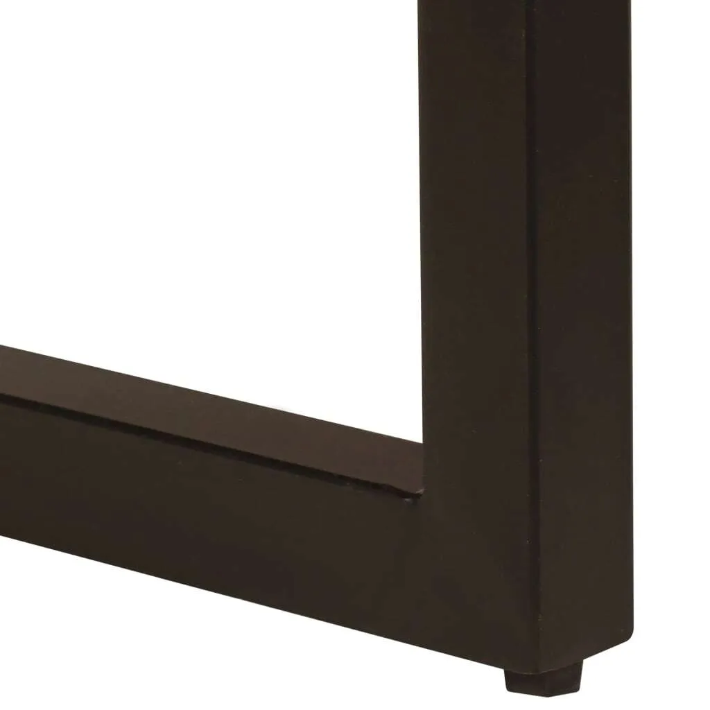 Tavolino 100x50x35 cm in legno di recupero e acciaio - 6