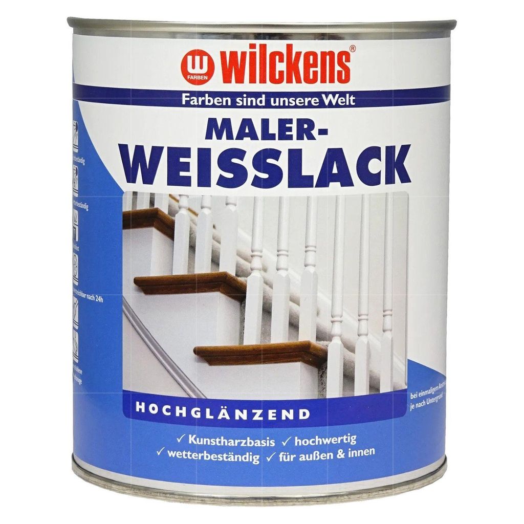 WILCKENS Maler-Weisslack Hochglänzend 0.375 Liter Weiss
