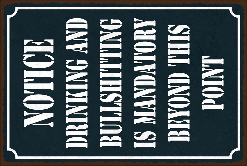 vianmo Blechschild 18x12 cm Notice drinking and bullshitting