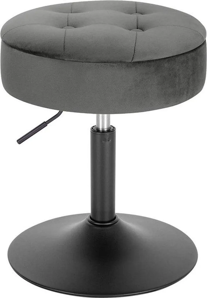 Tabouret de bar rond gris pour îlot de cuisine avec plateau d'appoint