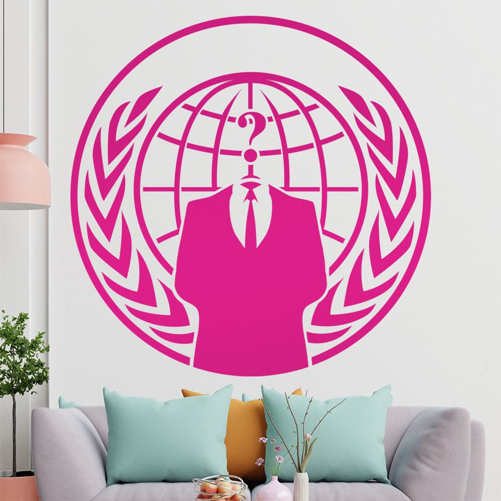 KIWISTAR Anonymous Gruppe Logo Symbol Wandtattoo in 6 Größen - Wandaufkleber Wall Sticker - Dekoration, Küche, Wohnzimmer, Schlafzimmer, Badezimmer