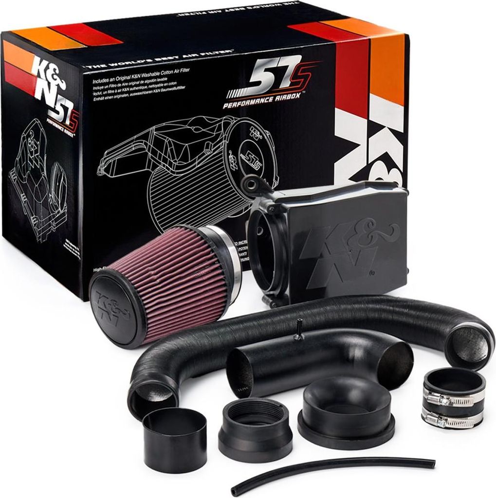 K&N 57S-9501 Airbox w/Tube Sportluftfiltersystem für VW GOLF VI (5K1) Golf V Schrägheck (1K1) TOURAN (1T1, 1T2) TIGUAN (5N) Passat Variant (3C5)