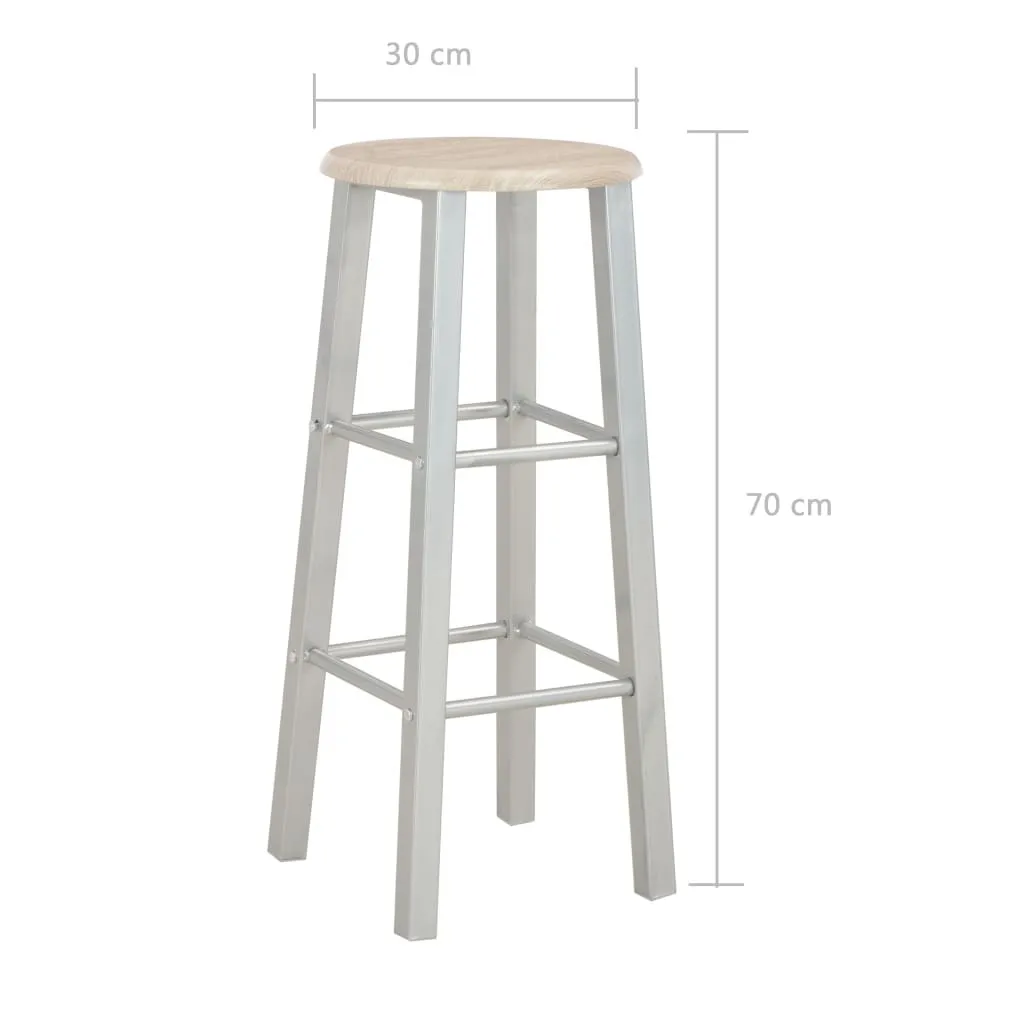 Set de bar 3 pièces bois et acier avec table haute et 2 tabourets - 9