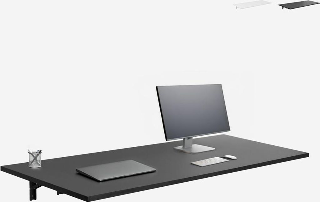 Wandschreibtisch klappbar 140x60cm Jeremy+ - Schwarz