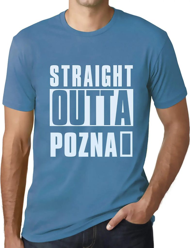 Herren Grafik T-Shirt Straight Outta Poznań Öko-Verantwortlich Vintage Jahrgang Kurzarm Lustige Druck Geburtstag Geschenk Mann