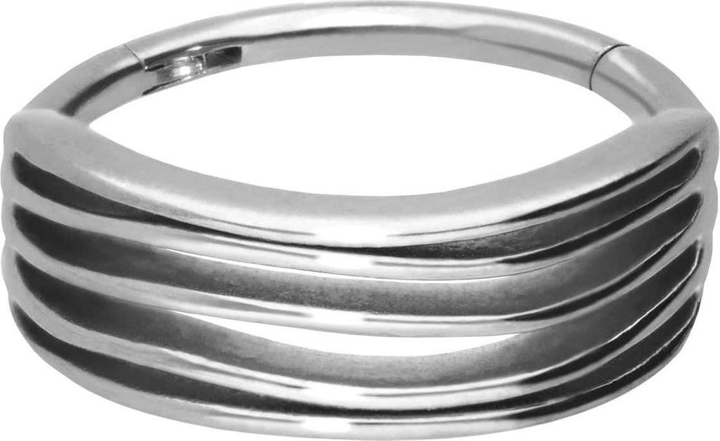 Ohrpiercing, Nasenpiercing, Septum Piercing Chirurgenstahl Segmentring Clicker DESIGN Silber Innendurchmesser: 12 mm