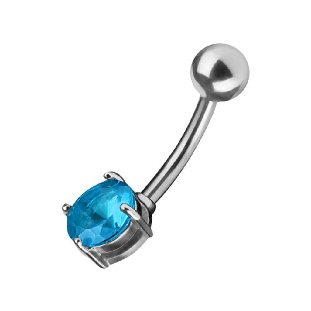 Taffstyle Bauchnabelpiercing Bauchnabelpiercing Stecker Kristall Kugel, Aqua